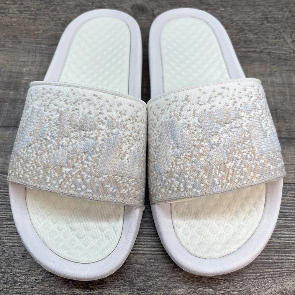 APL Slides Women's 7 BL TechLoom‎ Sandals White/Pastel NEW